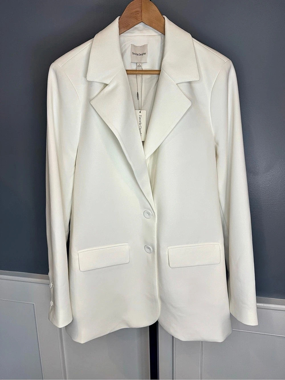 Favorite Daughter The Favorite Oversized Blazer Pearl White NWT M